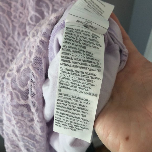 Abercrombie & Fitch Purple Lace Overlay Dress Medium - Picture 6 of 9